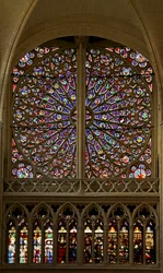 North rose window with Saint, Martyrs, Prophets, Ancestors of Christ and Elders of the Apocalypse, 13th-14th century
